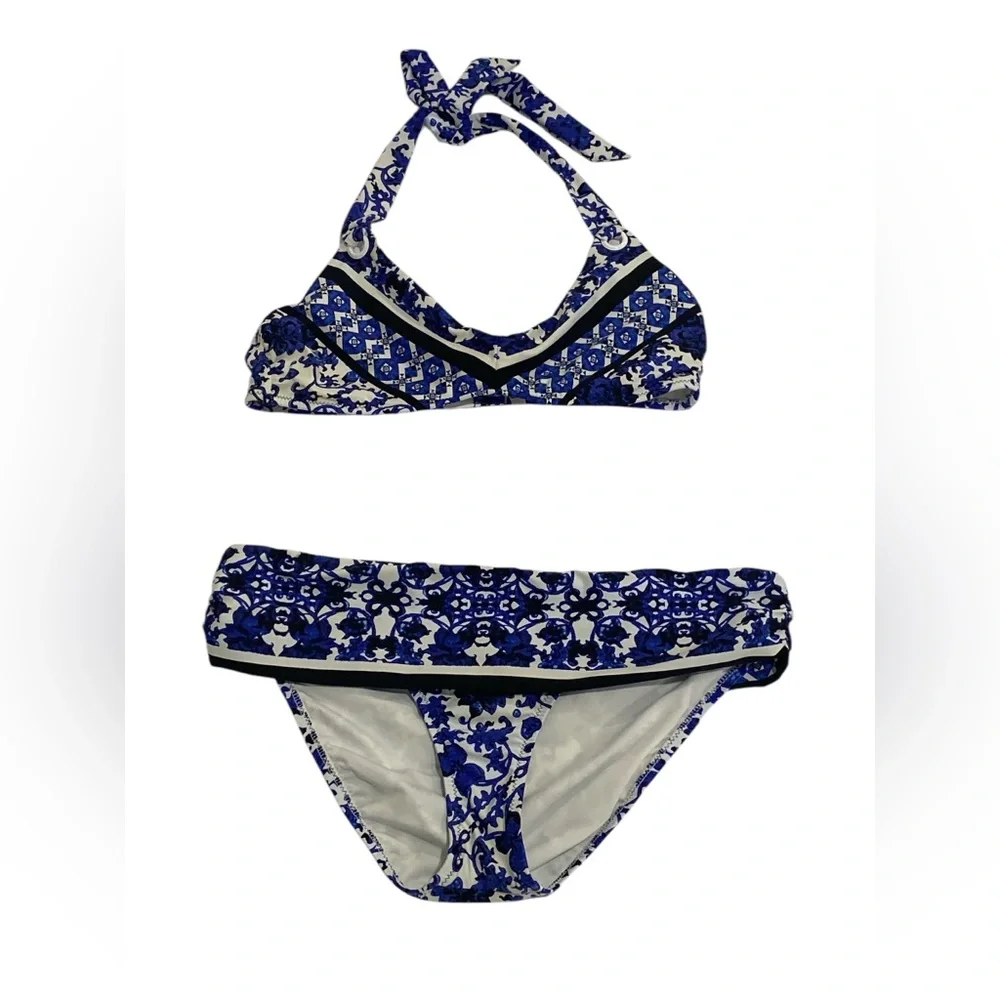 Nanette Lapore Blue & White Bikini - Like New - Size L